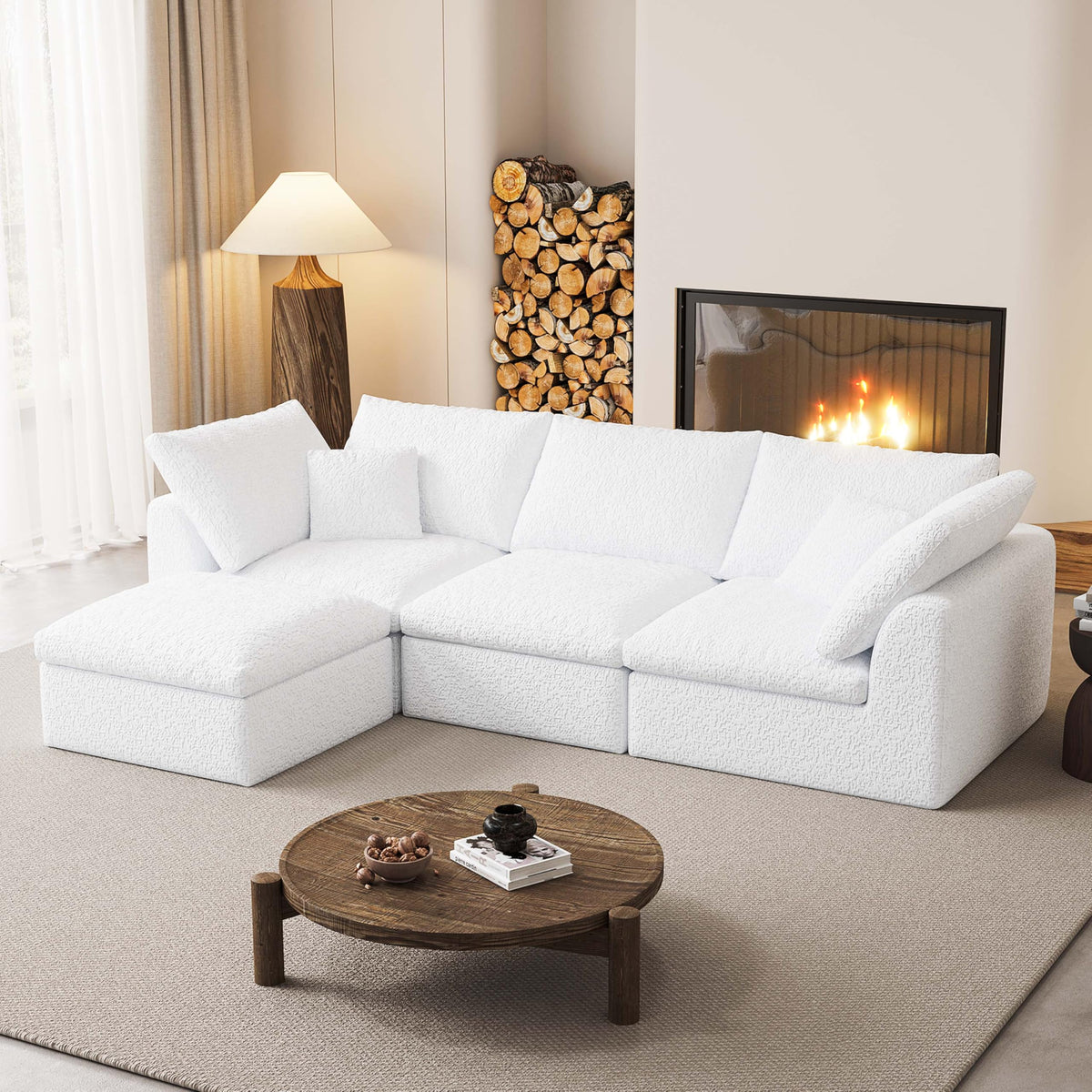 Modular L-Shaped Memory Foam Sectional Sofa