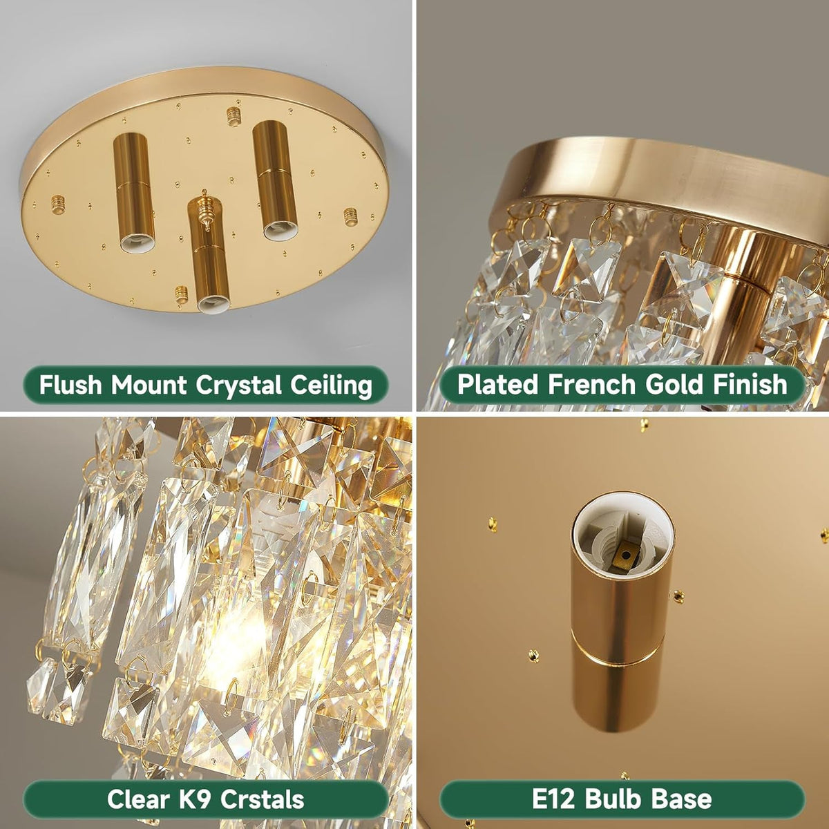 French Gold Crystal Chandelier