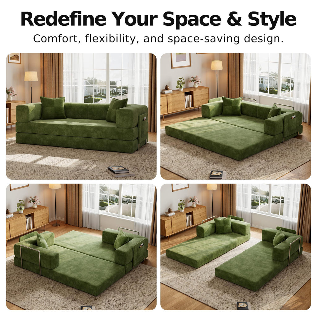 78.8'' Futon Sofa Bed, Boneless Couches for Living Room