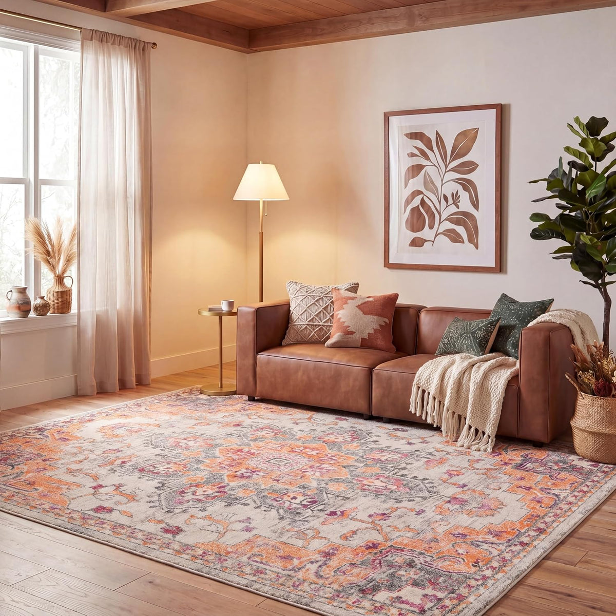 SAFAVIEH Madison Area Rug 8'x10', Traditional Ivory & Light Blue MAD473D