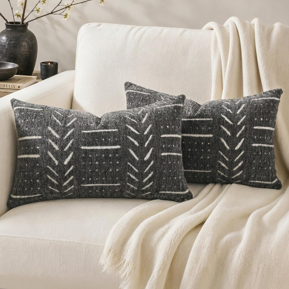 Decorative Throw Pillow Covers 18X18 Set of 2