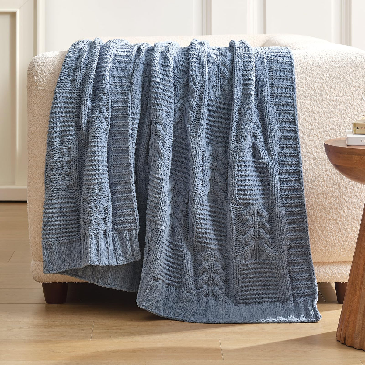 Moss-Stitch Chenille Throw Blanket