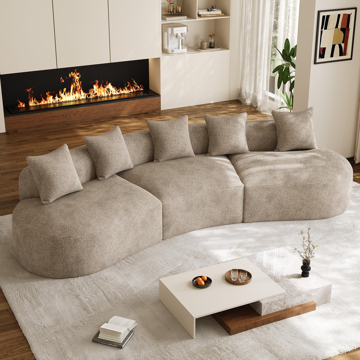 Oversized Chenille Cloud Sectional with Pillows