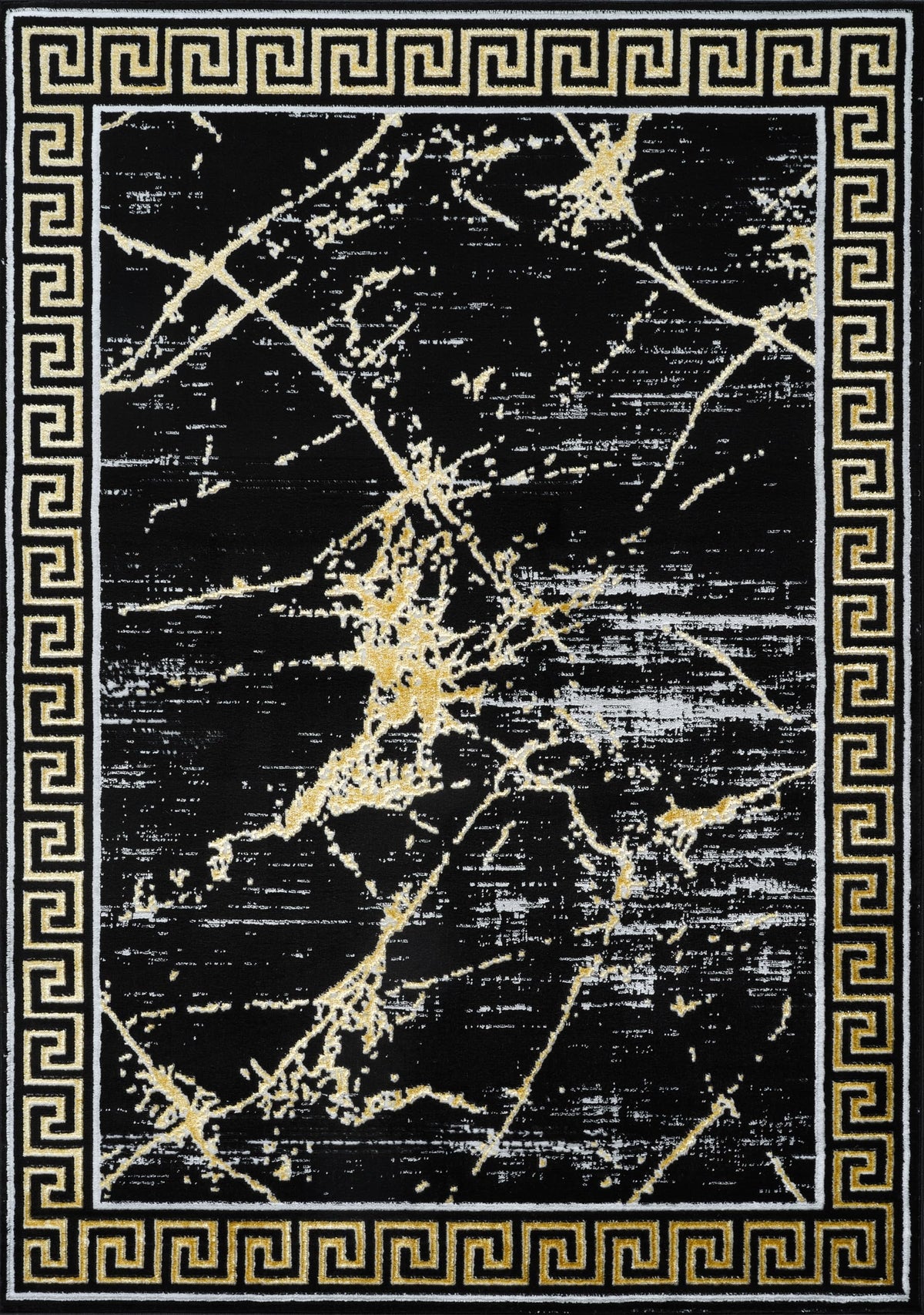 GLORY RUGS Area Rugs Marble 5X7 Cream Gold Carpet Modern Abstract Rug Living Room