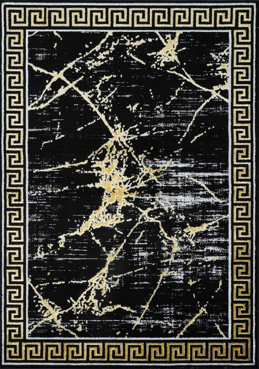 GLORY RUGS Area Rugs Marble 5X7 Cream Gold Carpet Modern Abstract Rug Living Room