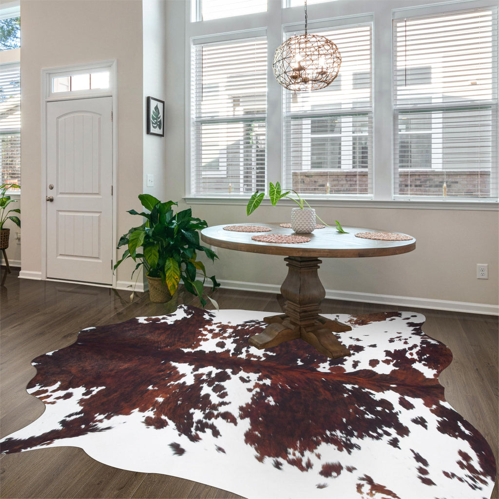 Faux Cowhide Rug 4.6x5.2 ft Cow Hide Faux Cowhide for Living Room Bedroom Dining
