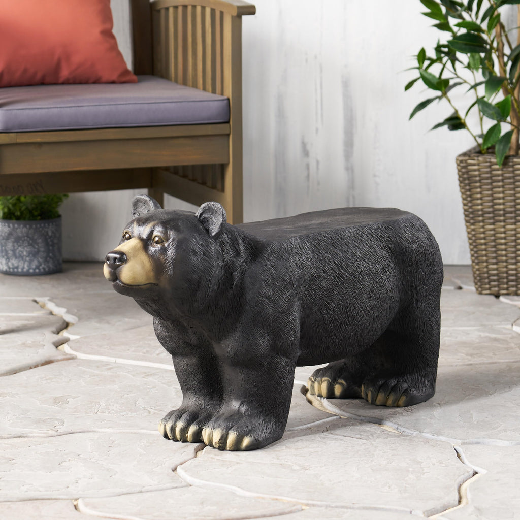 13.4" Cute Pig Side Table w/ Watermelon Top, Resin Plant Stand, Pink+Red