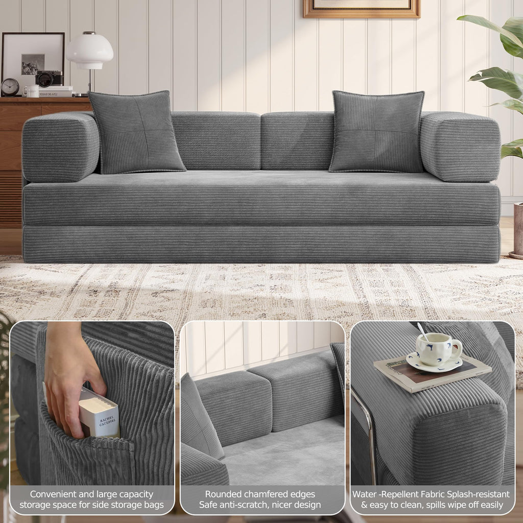78.8'' Futon Sofa Bed, Boneless Couches for Living Room