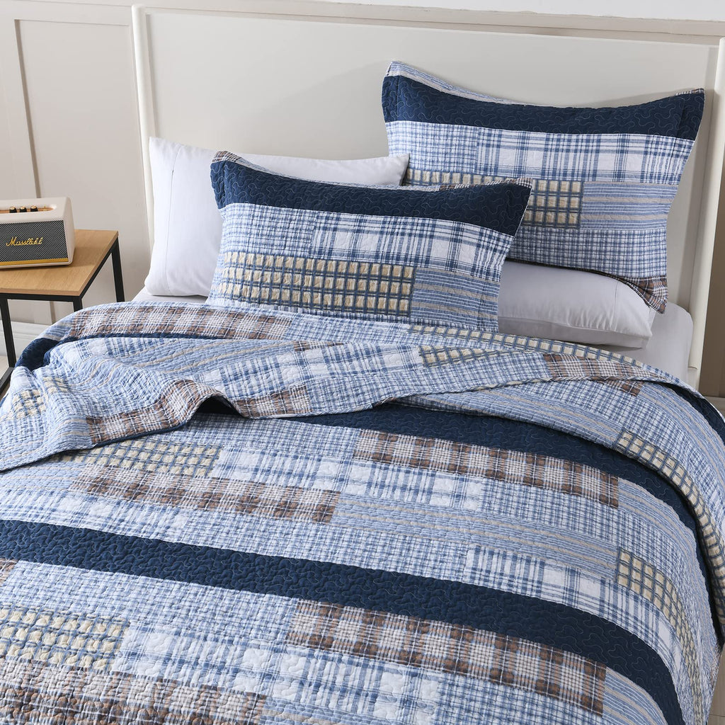 PANGUSHAN 100% Cotton Quilt Set Queen Size