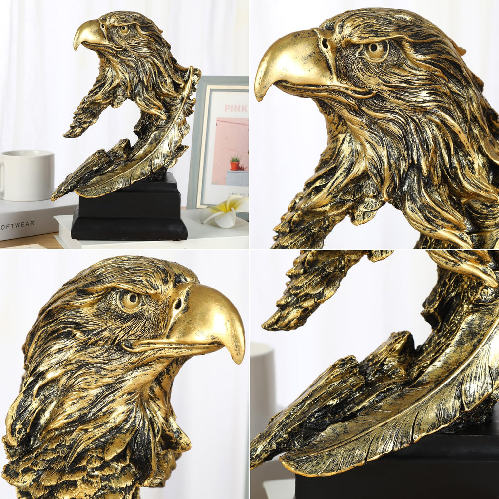 H&W Sandstone Lion Statue, The King of Beast, Collectible Figurines, Golden