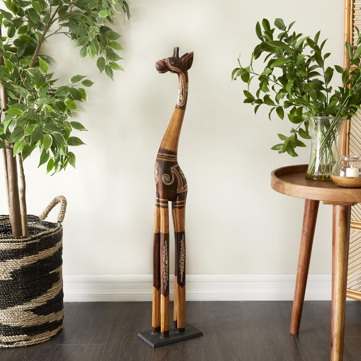 Deco 79 Wood Giraffe Sculpture, Sculpture 11" x 6" x 47", Brown