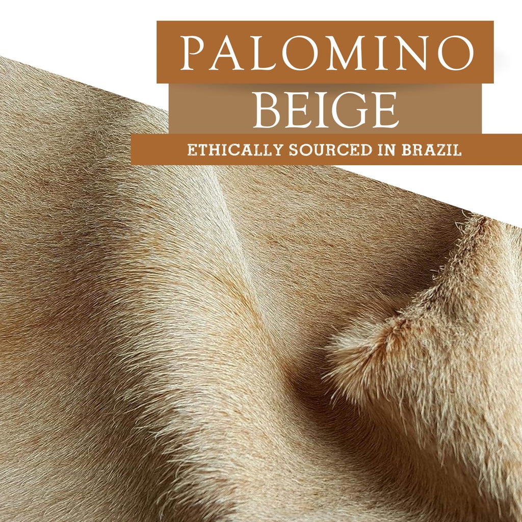 Sunshine Cowhides 100% Genuine Palomino Beige and White Cowhide Rug - Modern Style