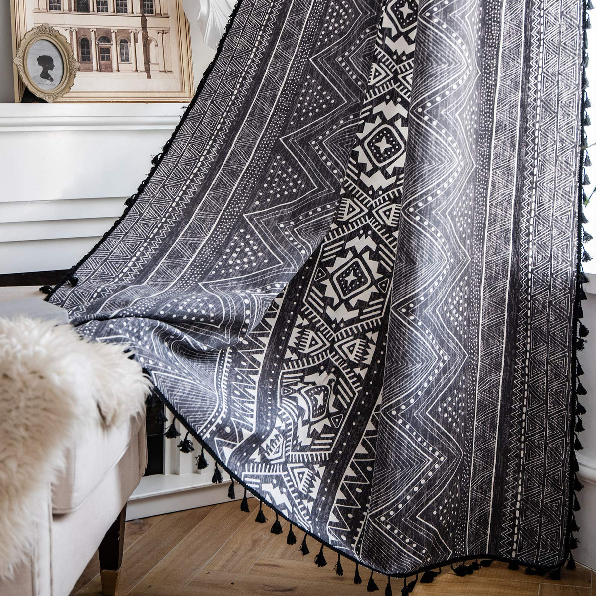 Boho Tassel Curtains, Set of Two