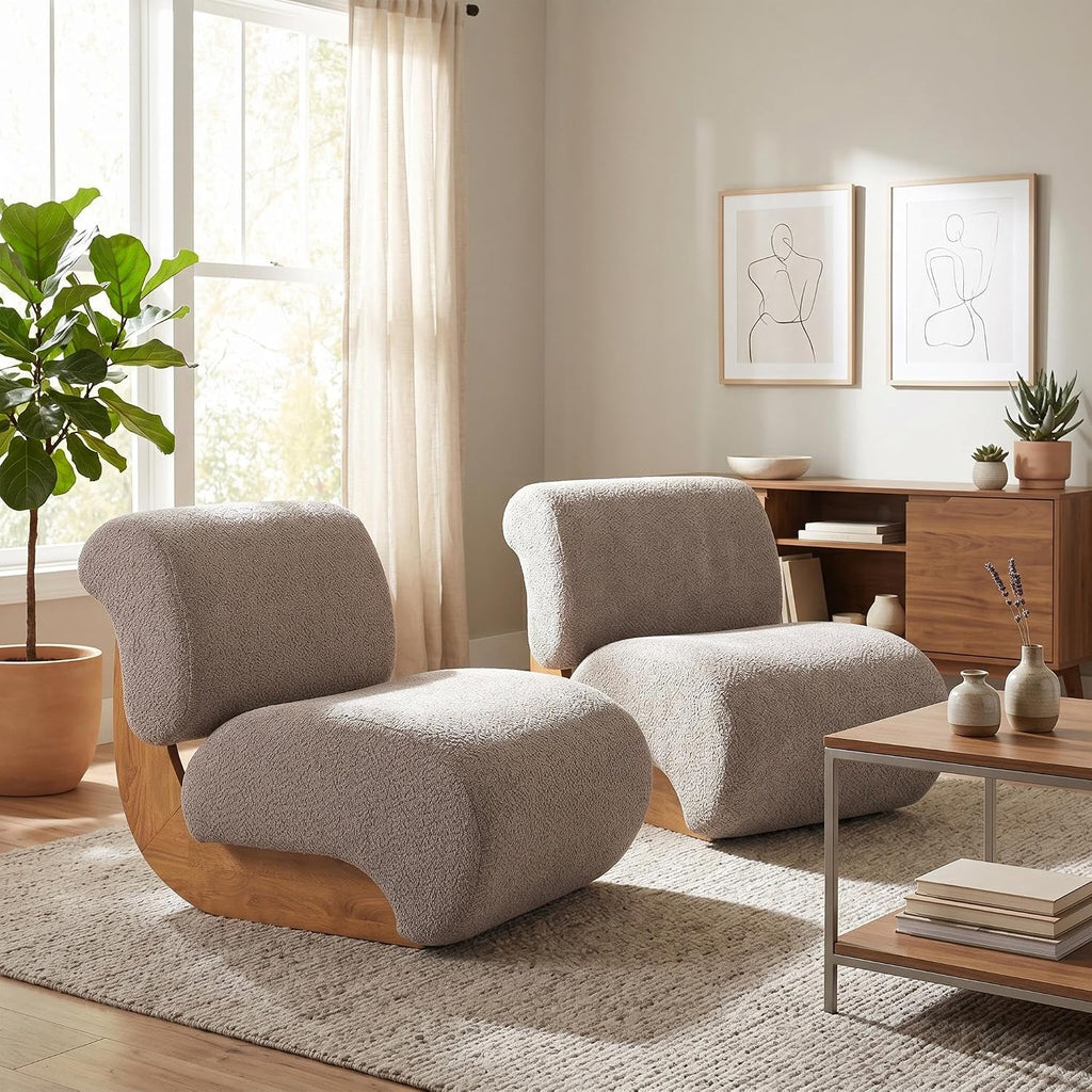Christopher Knight Home Cubis Low Profile Accent Chair Set of 2