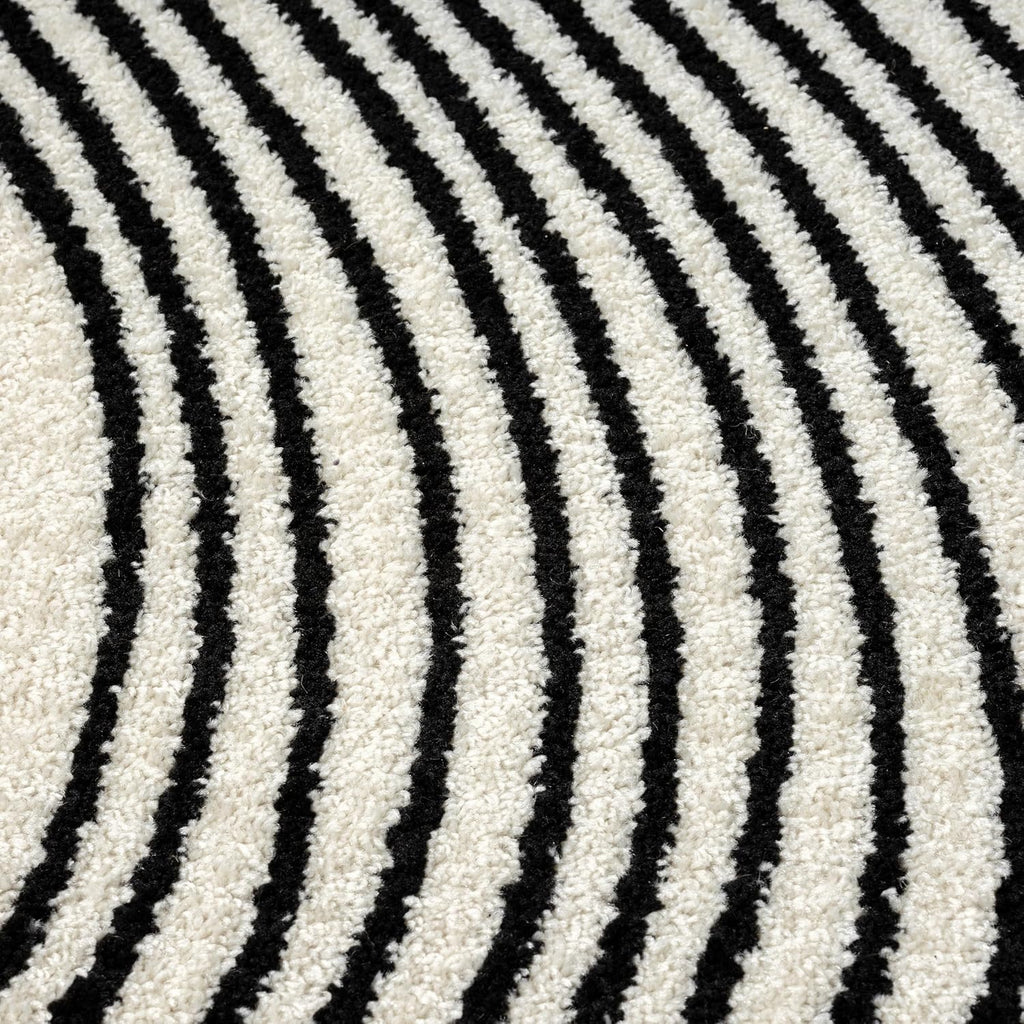 Abani Cream and Black Swirl Area Rug