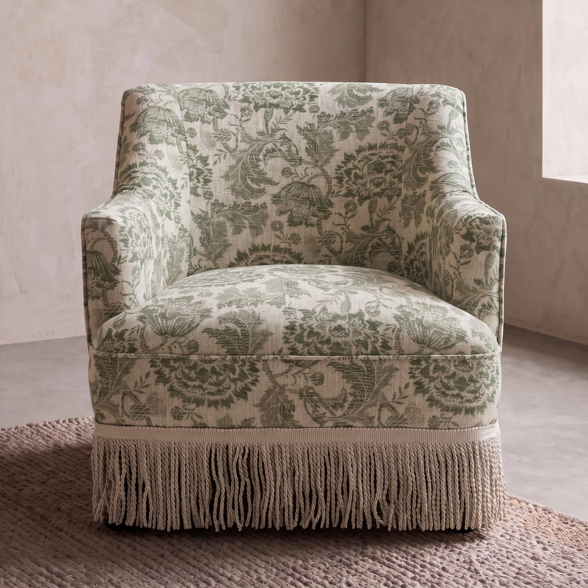 Hyfirm Vintage Accent Chair with Fringe Tassel Skirt