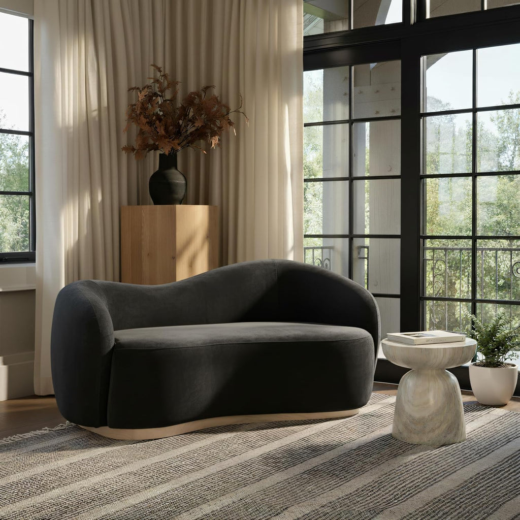 Meridian Gustavo Art Deco Velvet Loveseat