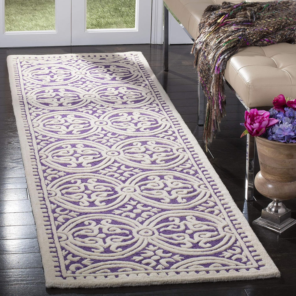 SAFAVIEH Cambridge Wool Area Rug 8'x10', Navy Blue & Ivory CAM123G