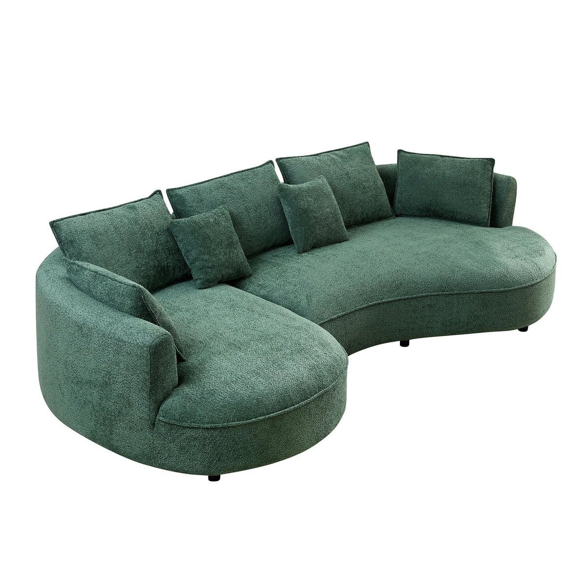 102.36" Curved Sectional Sofa, Gray Velvet 4-Seat Couch