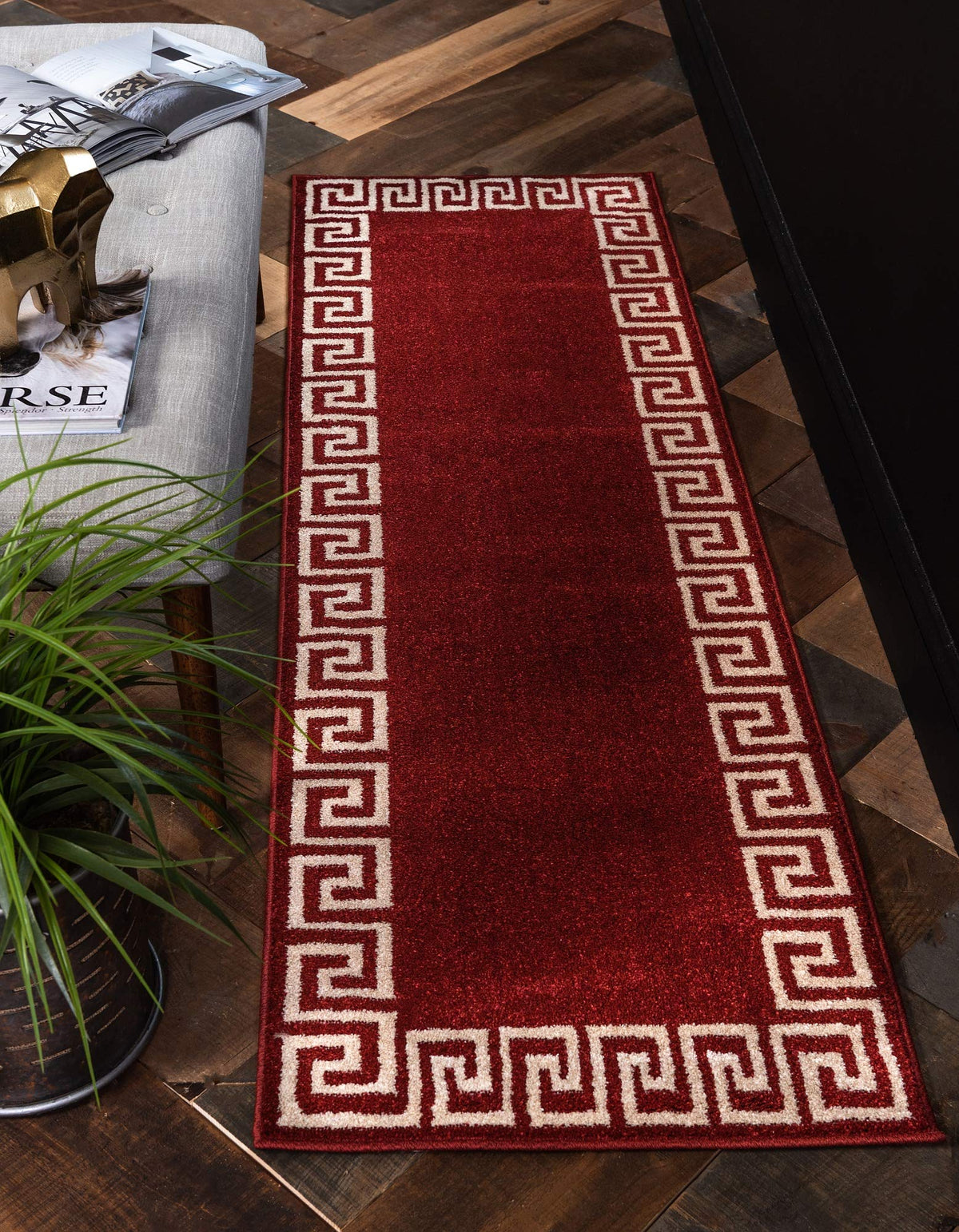Unique Loom Athens Collection Classic Geometric Modern Border Design Area Rug