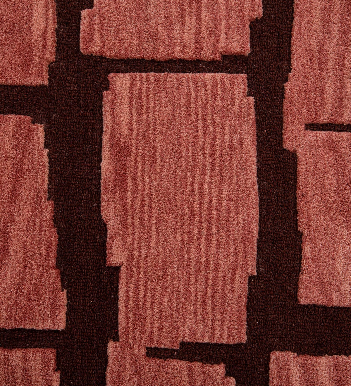 Handmade Woven Abstract Wall Art in Rust & Baby Pink