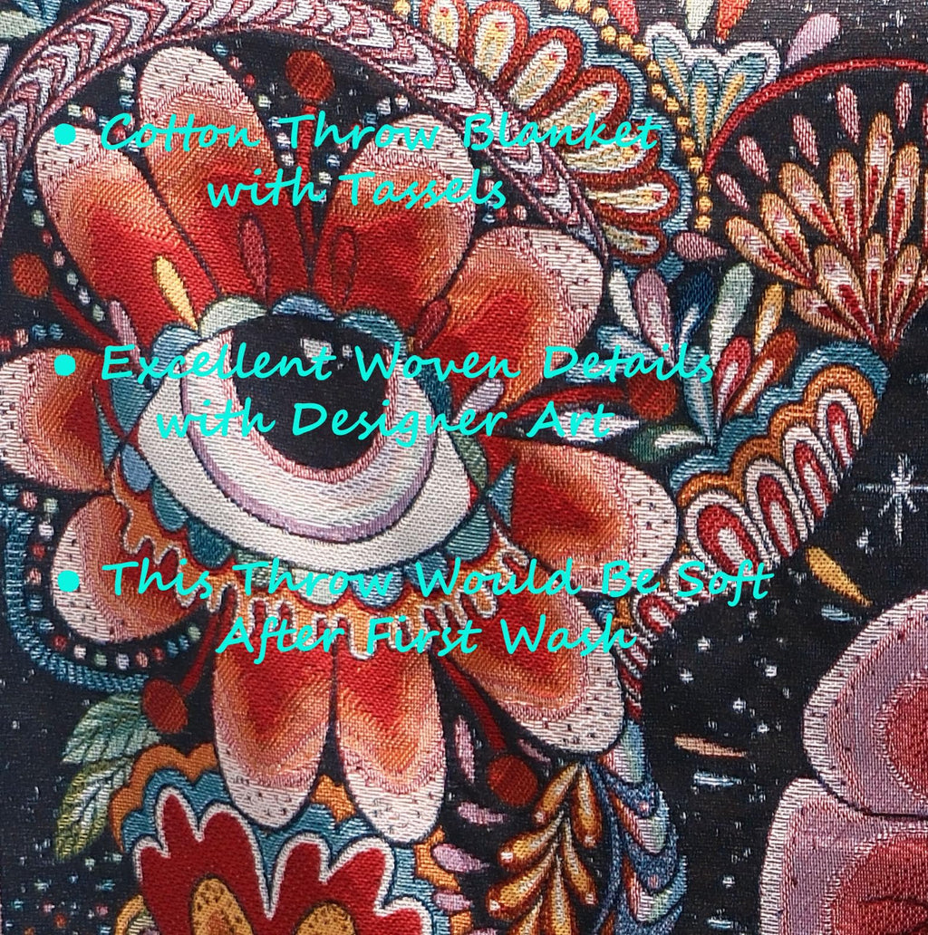 Reversible Boho Woven Throw Blanket