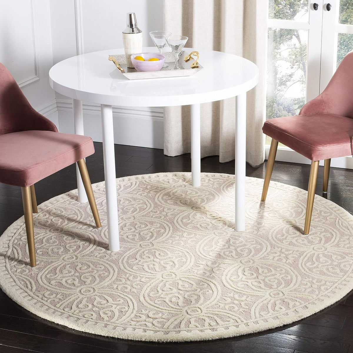 SAFAVIEH Cambridge Wool Area Rug 8'x10', Navy Blue & Ivory CAM123G