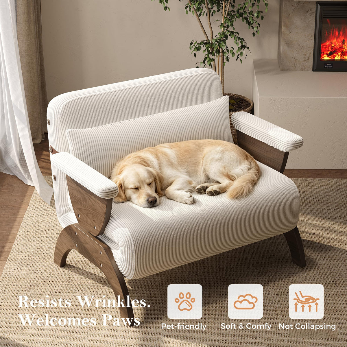JASIWAY 47" 3-in-1 Convertible Sofa Sleeper Chair Bed for Adults, Futon