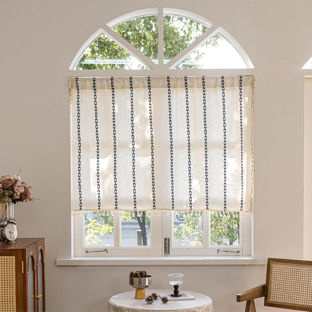 Boho Tassel Rod-Pocket Curtain Panel