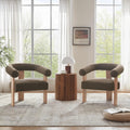 VKNOW Barrel Accent Chairs Set of 2 with Armrests and Rubberwood Legs