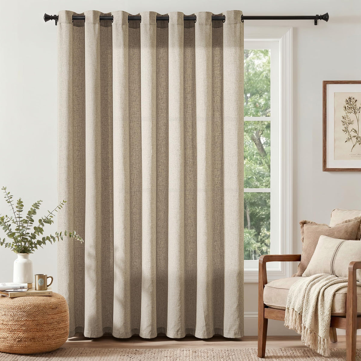 Linen Grommet Curtains, Set of Two