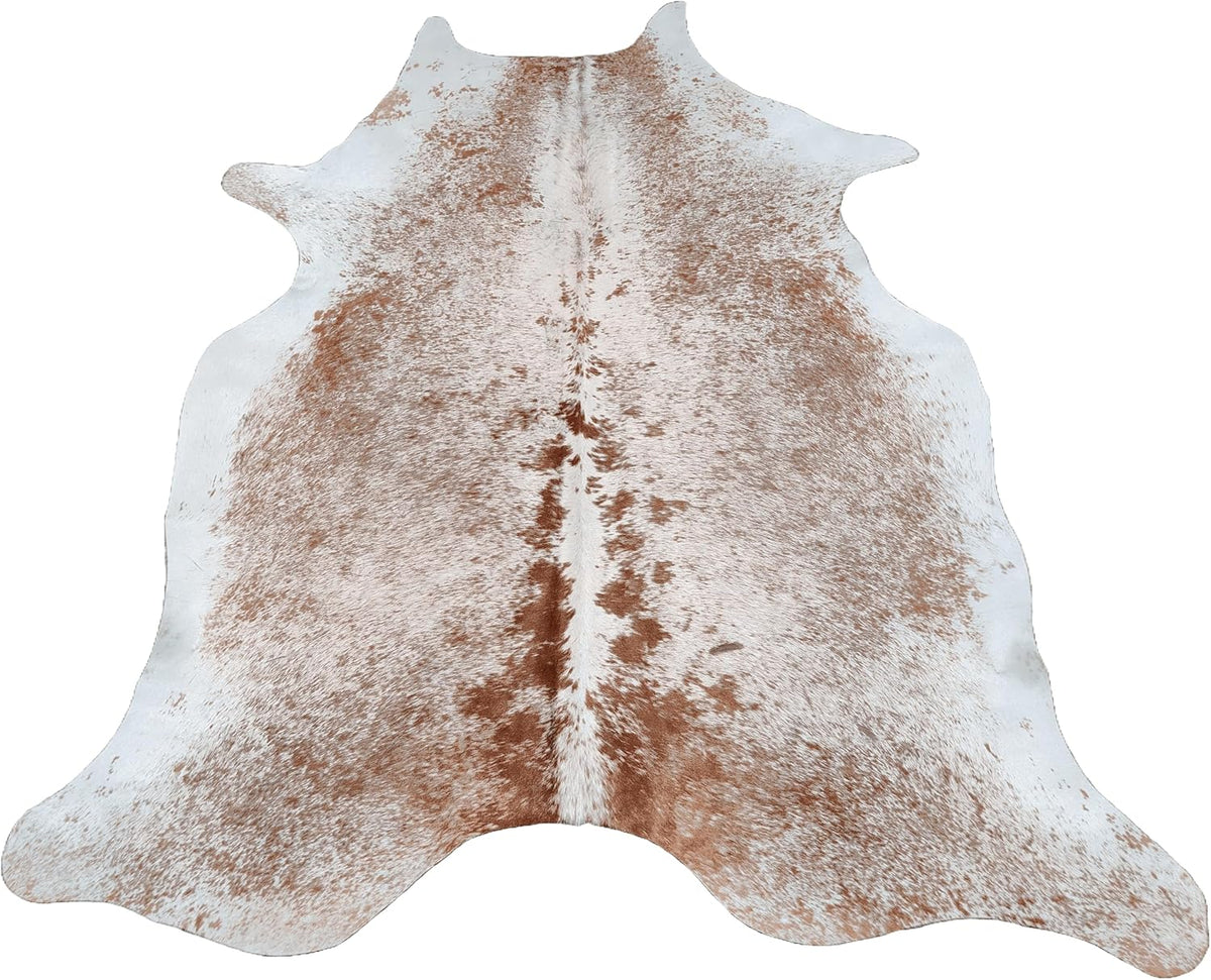 100% Genuine Brown & White Cowhide Rug - Authentic Animal Skin Area Rug/Carpet for