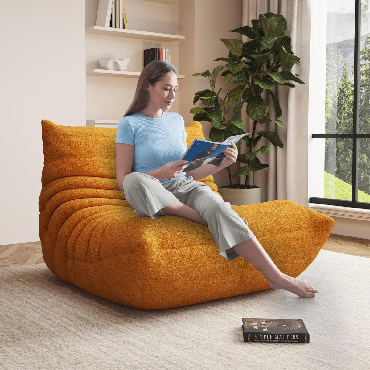 Modular L-Shaped Memory Foam Sectional Sofa