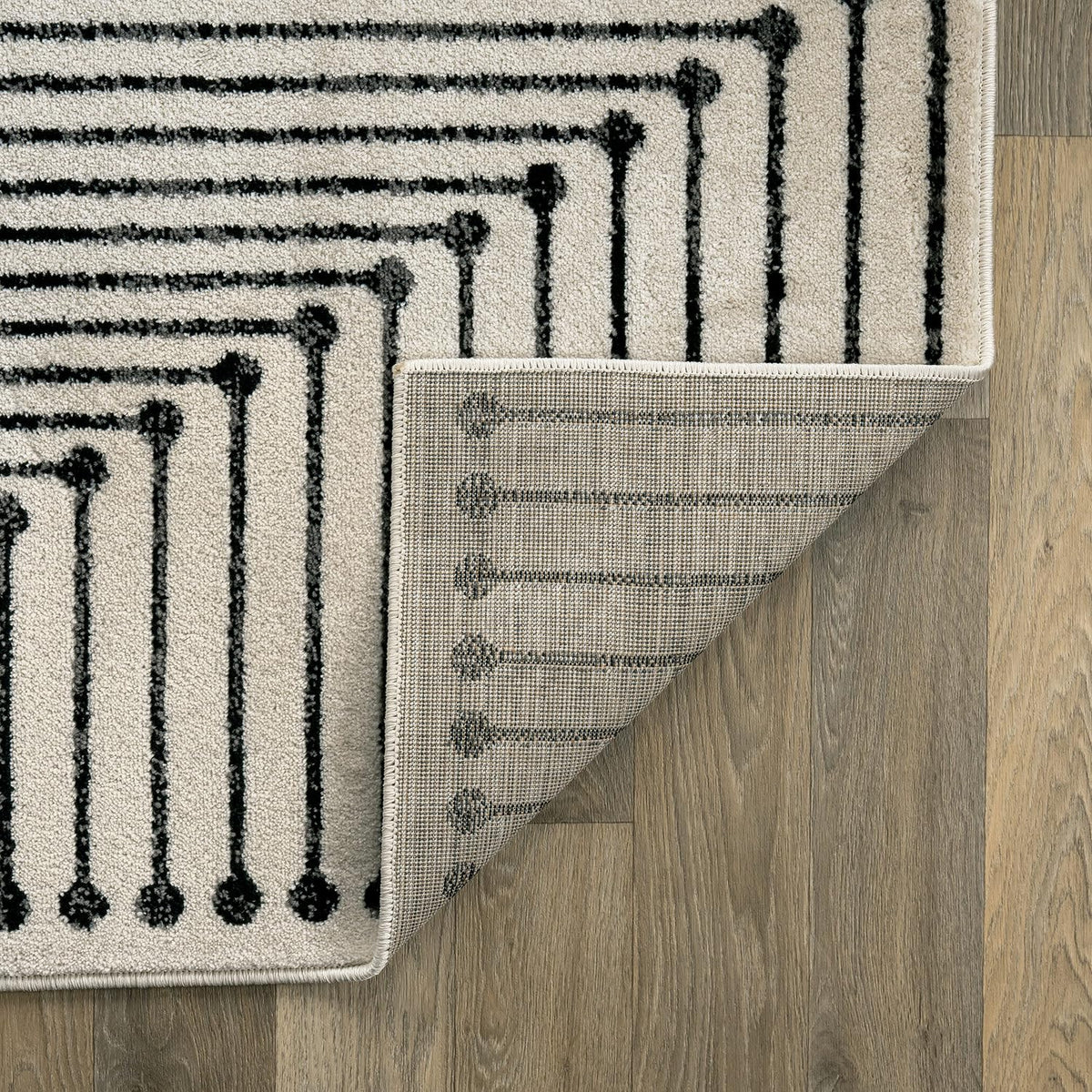 Rugshop Contemporary Bohemian Stripe Area Rug 7'10" x 10' Black