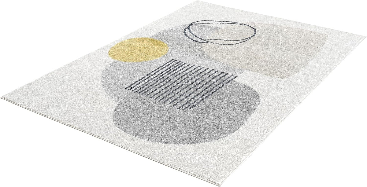 Abani Deco Collection Area Rug - Cream Minimalist Geometric Design - 8'11" x