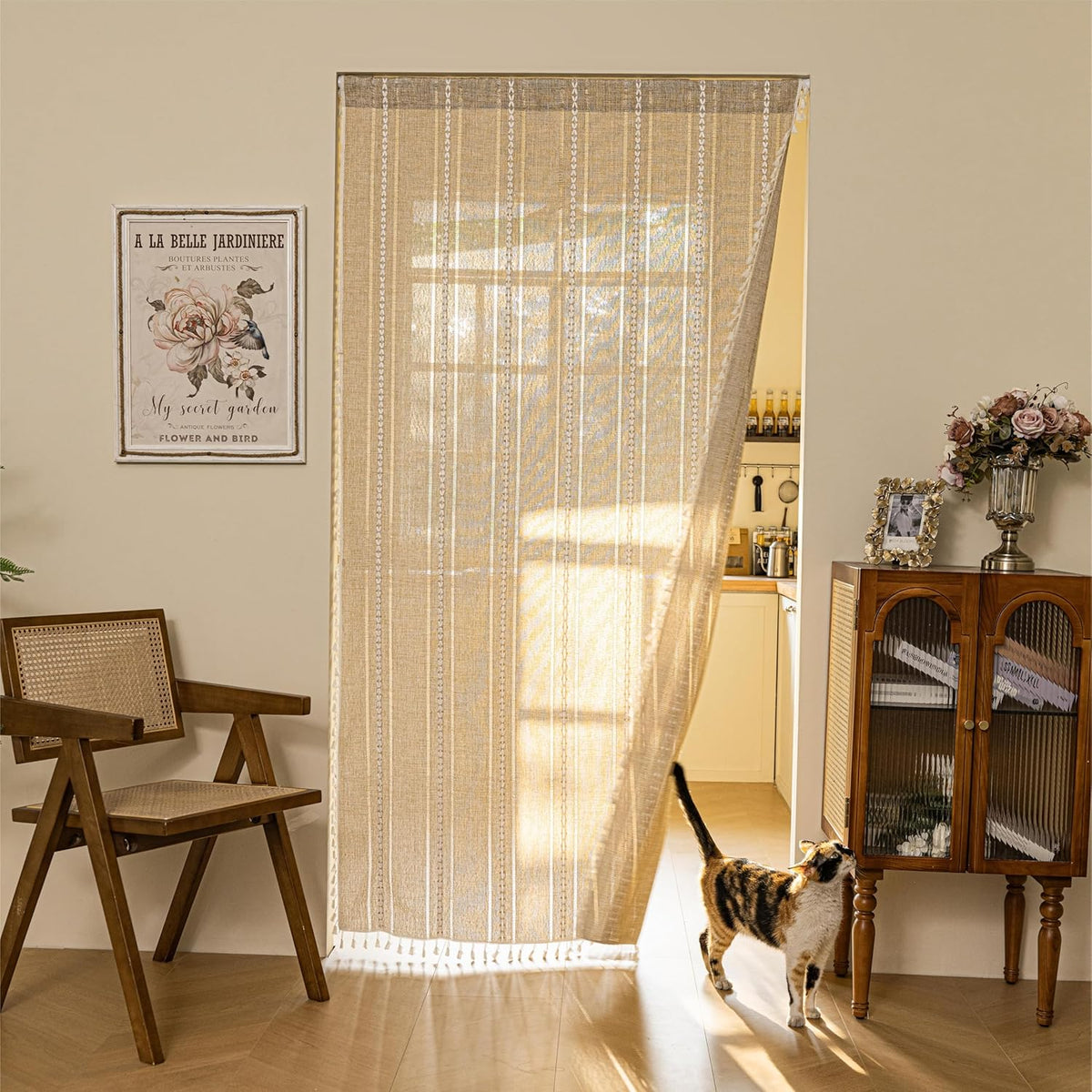 Boho Tassel Rod-Pocket Curtain Panel