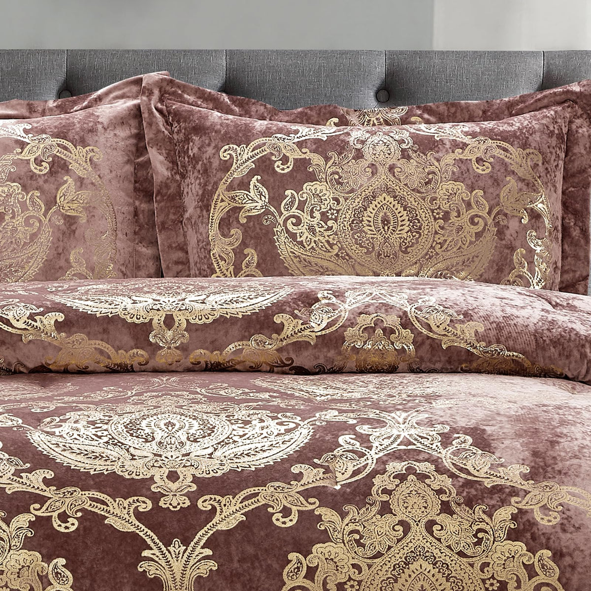 Sunshine Nicole Metallic Print Comforter Set