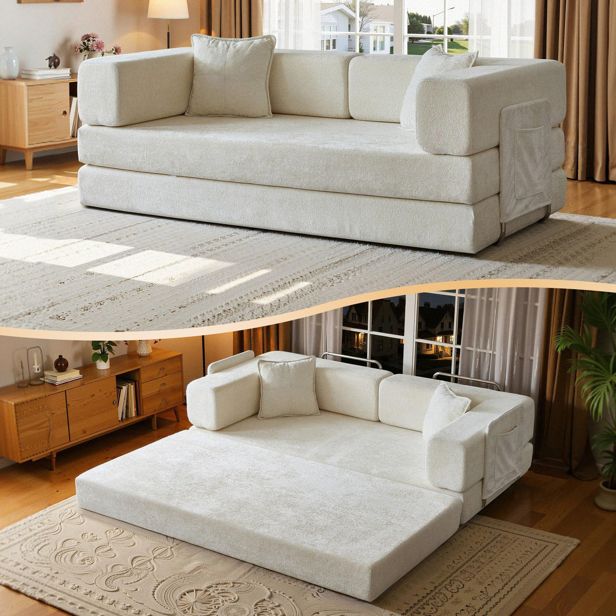 78.8'' Futon Sofa Bed, Boneless Couches for Living Room