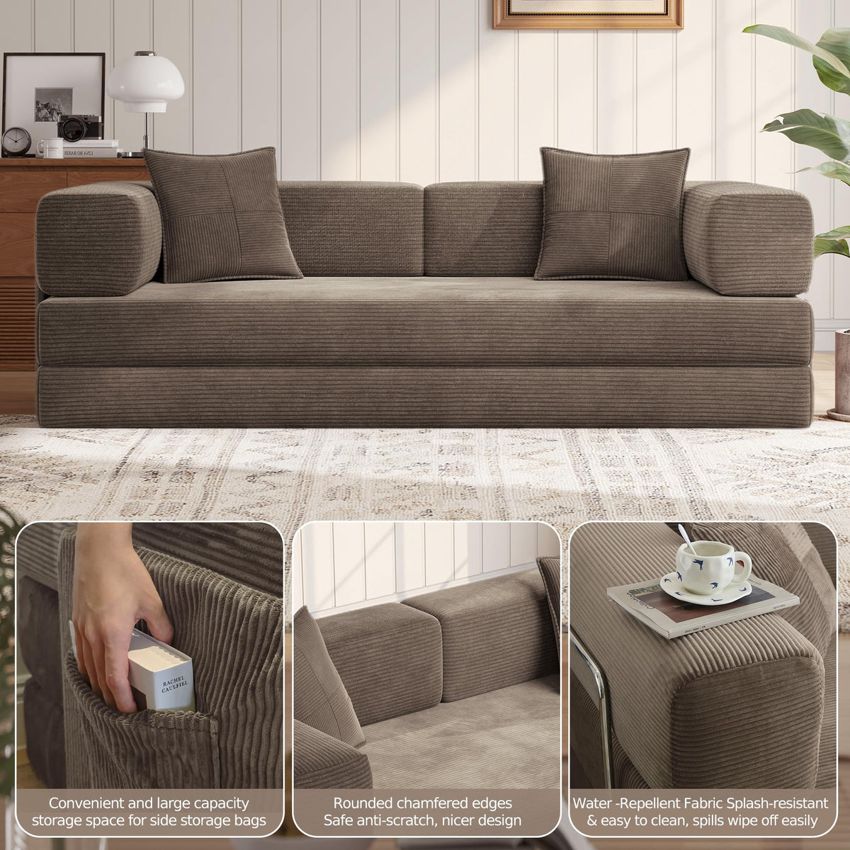 78.8'' Futon Sofa Bed, Boneless Couches for Living Room