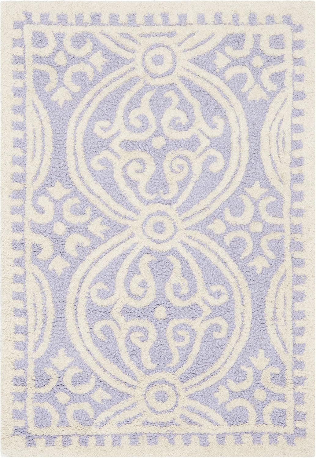 SAFAVIEH Cambridge Wool Area Rug 8'x10', Navy Blue & Ivory CAM123G