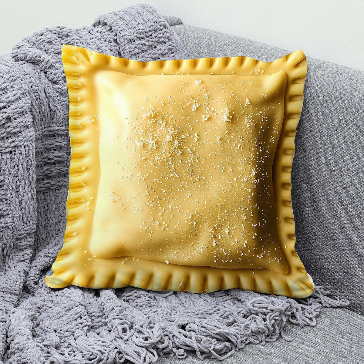 Ravioli Lover 18x18 Inch Funny Throw Pillow Cover, Foodie Food Decorative Cushion Case, Home Kitchen Room Decor Chef Baker Hostess Mom Wife Sister Her Kid Boy Girl Pet Gift Novelty Pillowcase