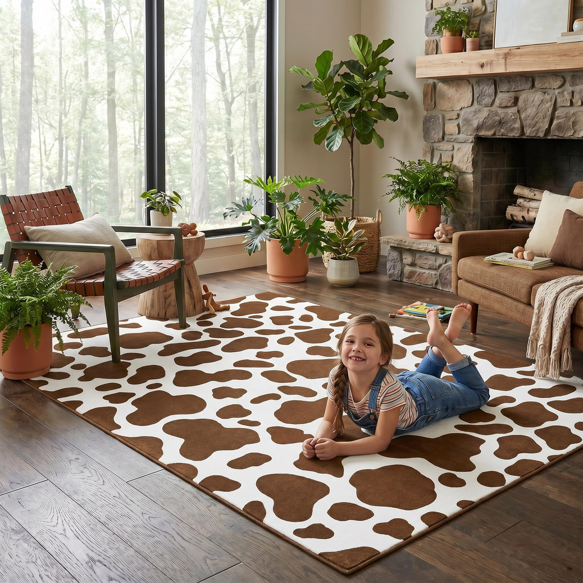 BENRON Soft Cowhide Rug 4x6, Faux Cow Hide Rug for Living Room Bedroom