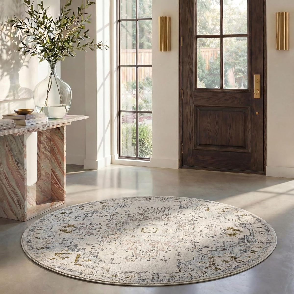 SAFAVIEH Madison Area Rug 8'x10', Traditional Ivory & Light Blue MAD473D