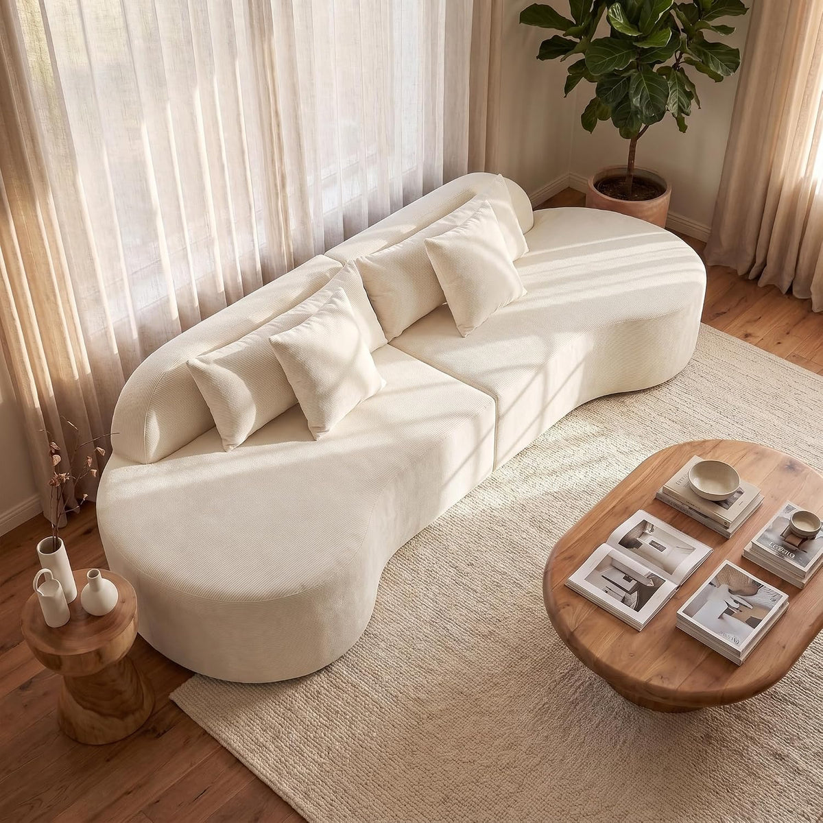 Boneless Corduroy Cloud Sofa with Pillows