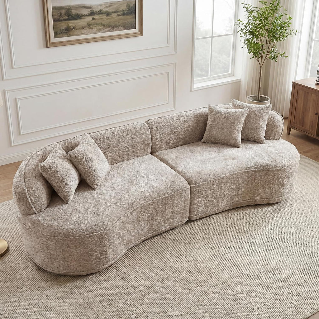 Curved Cloud Sectional Sofa with Pillows