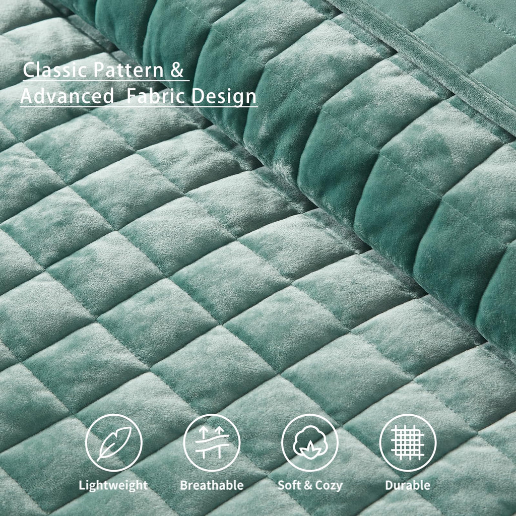 LEAONME Velvet Quilt King Size-98''x106''