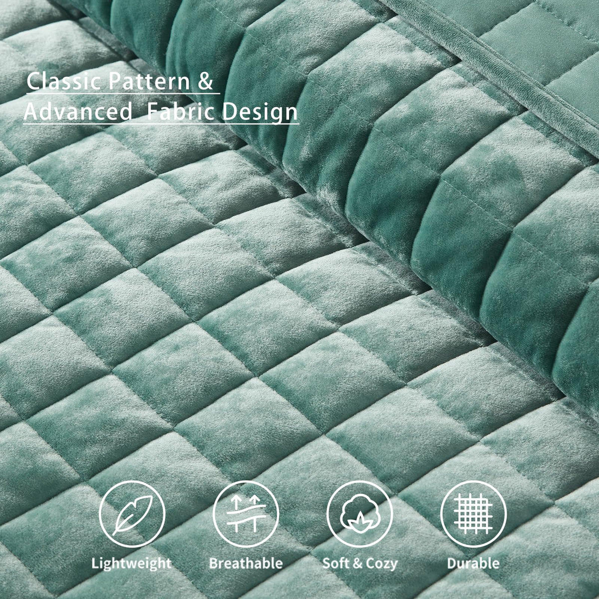 LEAONME Velvet Quilt King Size-98''x106''