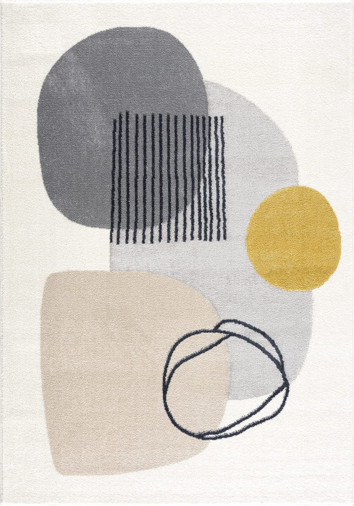 Abani Deco Collection Area Rug - Cream Minimalist Geometric Design - 8'11" x