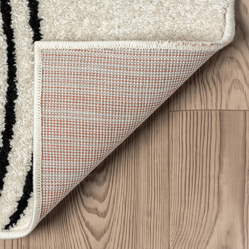 Abani Cream and Black Swirl Area Rug