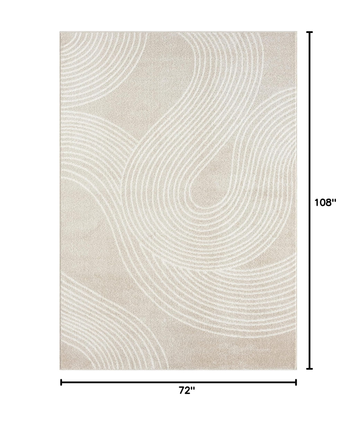 Abani Cream and Black Swirl Area Rug